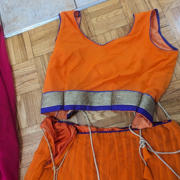 Orange and purple lehenga - Picture 3 of 6